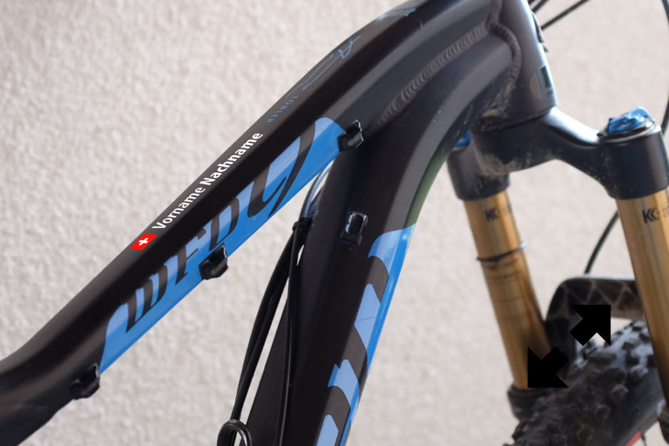 Mountain Bike Kleber Vorname Name geschnitten, Application